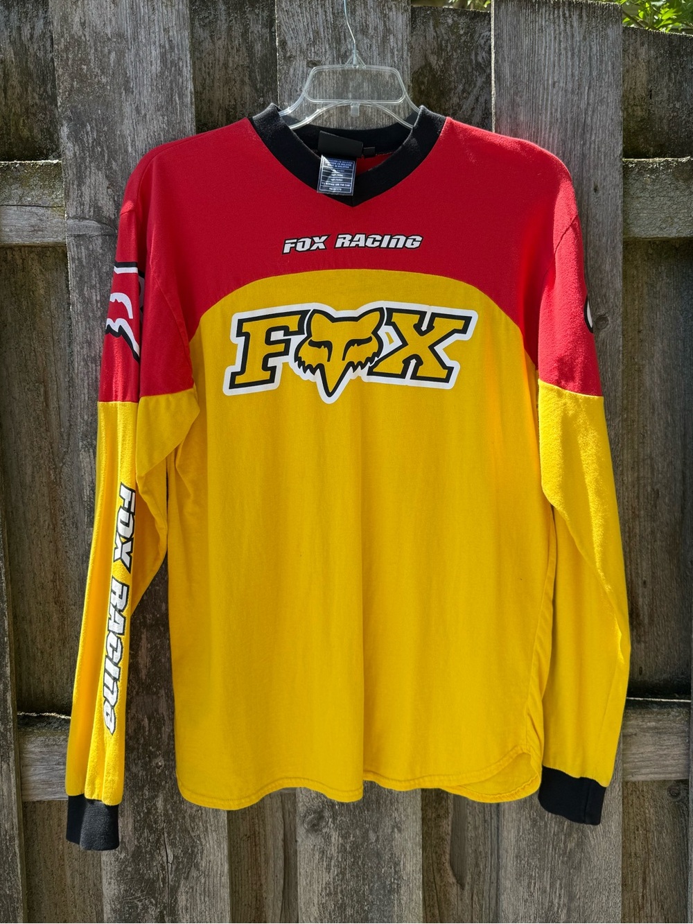 Fox Racing Men’s Long Sleeve Shirt - Red and Yellow